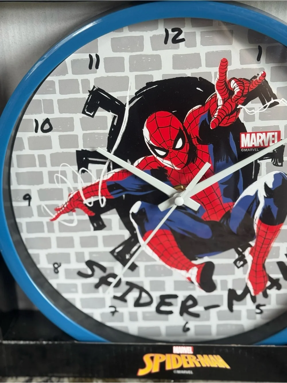 Marvel Spider-Man Blue and Red Wall Clock
